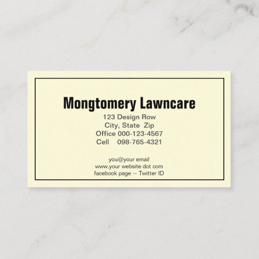 Marigold  Wheelbarrow Gardening Lawn Care Visitekaartje (Achterkant)