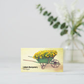 Marigold  Wheelbarrow Gardening Lawn Care Visitekaartje (Staand voorkant)