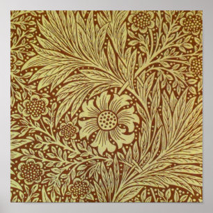 Marigold William Morris Antiek bloempatroon Poster