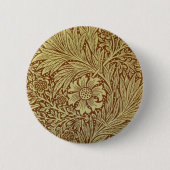 Marigold William Morris Antiek bloempatroon Ronde Button 5,7 Cm (Voorkant)