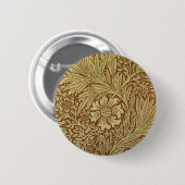 Marigold William Morris Antiek bloempatroon Ronde Button 5,7 Cm (Voorkant /achterkant)
