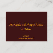 Marigolds and Maple Leaves ATC Visitekaartje (Achterkant)