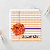 Marigolds en Bee Wenskaart Kaart (Voorkant / Achterkant in situ)