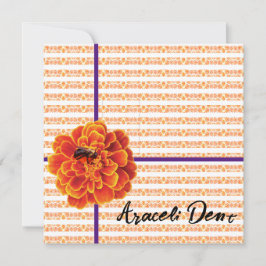 Marigolds en Bee Wenskaart Kaart