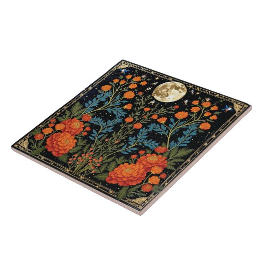 Marigolds en de maan tegeltje (Zijkant)