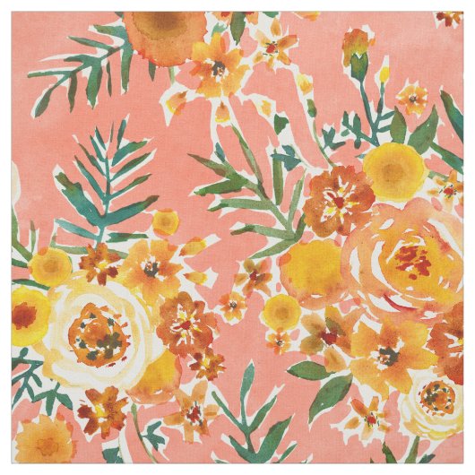MARIGOLDS GARDEN Happy Floral Stof (Swatch)