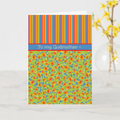 Marigolds Stripes, Oktober Verjaardag voor Godmoth Kaart (Gele Bloem)