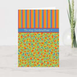 Marigolds Stripes, Oktober Verjaardag voor Godmoth Kaart