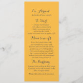 Marigolds stylized art bruiloft menu (Achterkant)