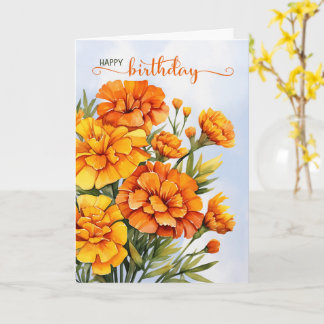 Marigolds voor Herfst Seizoen Verjaardag Kaart