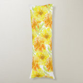 Marigolds waterverf kunstpatroon lang lichaam kuss lichaamskussen (Voorkant Verticaal)