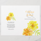 Marigolds waterverf yellow large Wedding Program (Voorkant)