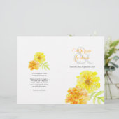 Marigolds waterverf yellow large Wedding Program (Staand voorkant)