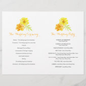 Marigolds waterverf yellow large Wedding Program (Achterkant)