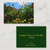 Marigolds, Zinnias en Blue Sky ATC Visitekaartje (Voorkant / Achterkant)