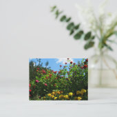 Marigolds, Zinnias en Blue Sky ATC Visitekaartje (Staand voorkant)