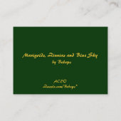 Marigolds, Zinnias en Blue Sky ATC Visitekaartje (Achterkant)