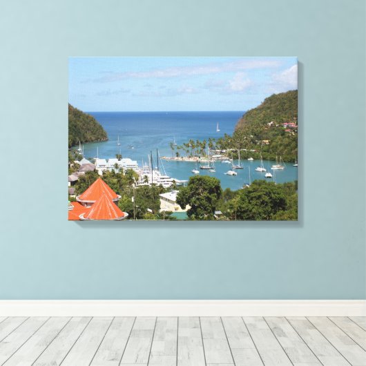 Marigot Bay Saint Lucia Canvas Afdruk (Insitu (Houten vloer))