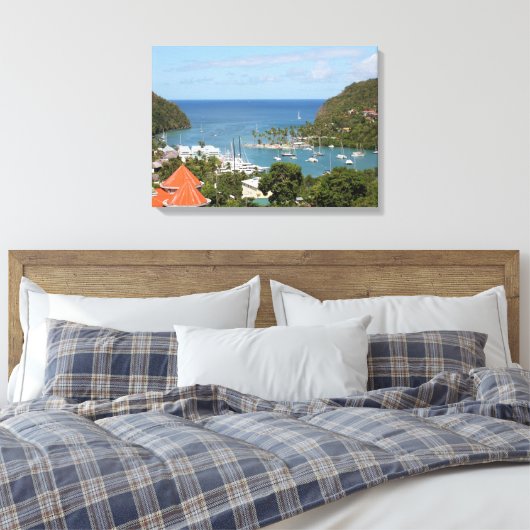 Marigot Bay Saint Lucia Canvas Afdruk (Insitu (Slaapkamer))