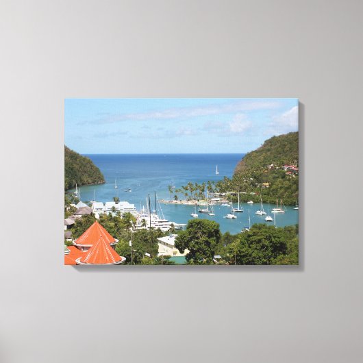 Marigot Bay Saint Lucia Canvas Afdruk (Voorkant)