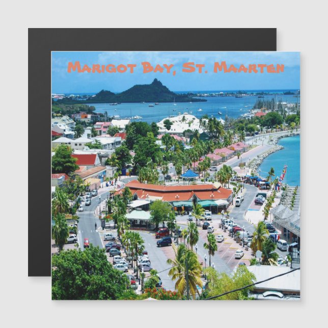 Marigot Bay, Sint Maarten Magnetic Card (Voorkant / Achterkant)