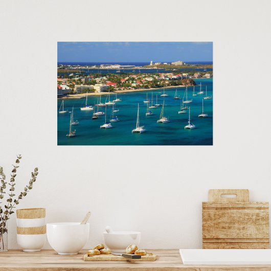 Marigot Harbour Waterfront, St. Martin Poster (Keuken)