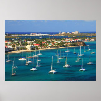 Marigot Harbour Waterfront, St. Martin Poster