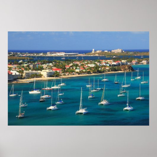 Marigot Harbour Waterfront, St. Martin Poster (Voorkant)