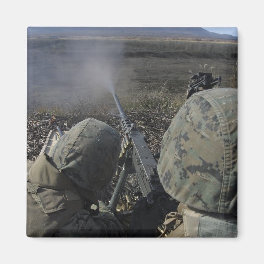 Marijnen branden een pistool M2 50 kaliber machine Magneet (Voorkant)