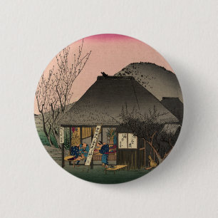 Mariko, 53 stations van de Tokaido Road, Hiroshige Ronde Button 5,7 Cm