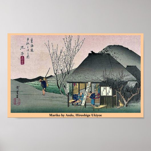 Mariko door Ando, Hiroshige Ukiyoe Poster (Voorkant)