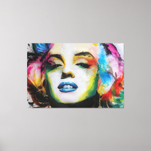Marilyn Art Premium Wrapped Canvas (gloss) Afdruk
