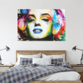 Marilyn Art Premium Wrapped Canvas (gloss) Afdruk (Insitu (Slaapkamer))
