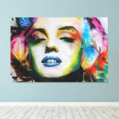 Marilyn Art Premium Wrapped Canvas (gloss) Afdruk (Insitu (Houten vloer))