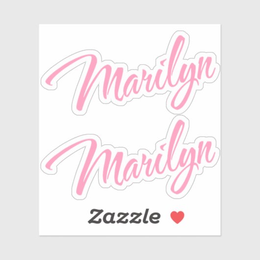 Marilyn Decoratieve Naam in Roze x2 Sticker (Vel)