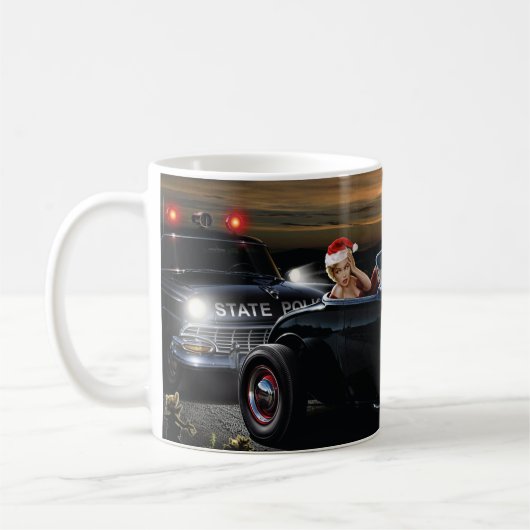 Marilyn en Elvis met Kerstmis Joy Ride Koffiemok (Links)