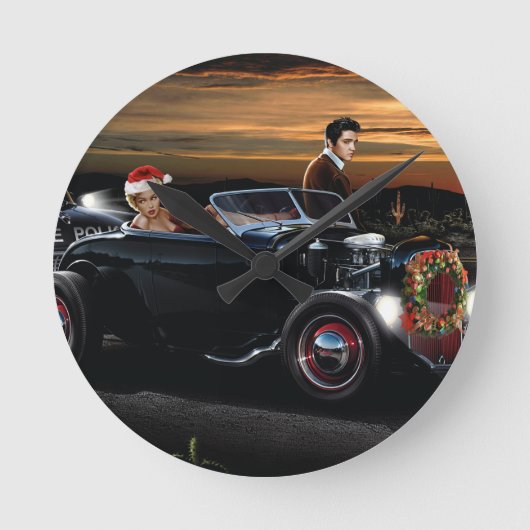 Marilyn en Elvis met Kerstmis Joy Ride Ronde Klok (Voorkant)