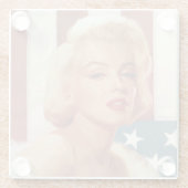 Marilyn Flag Glazen Onderzetter (Achterkant)