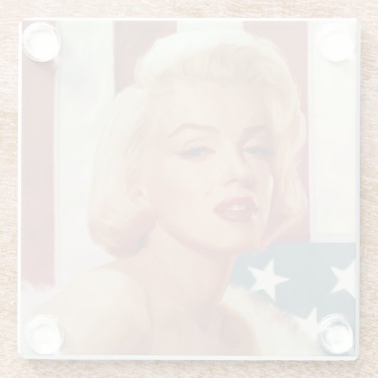 Marilyn Flag Glazen Onderzetter (Achterkant)