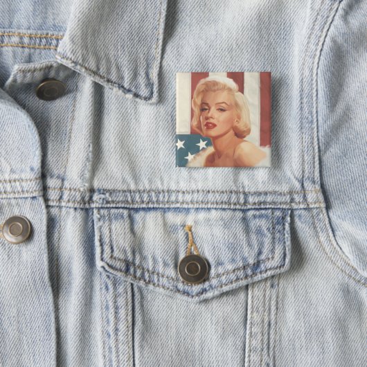Marilyn Flag Vierkante Button 5,1 Cm (In situ)