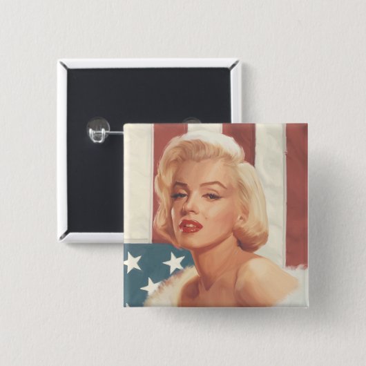 Marilyn Flag Vierkante Button 5,1 Cm (Voorkant /achterkant)
