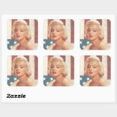 Marilyn Flag Vierkante Sticker (Vel)