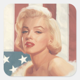 Marilyn Flag Vierkante Sticker