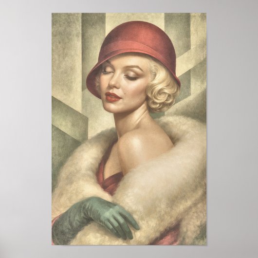 Marilyn in Art Deco Poster (Voorkant)