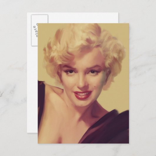 Marilyn in Black Briefkaart (Voorkant / Achterkant)