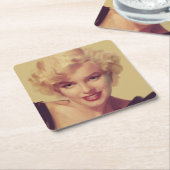 Marilyn in Black Kartonnen Onderzetters (Schuin)