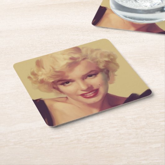 Marilyn in Black Kartonnen Onderzetters (Schuin)