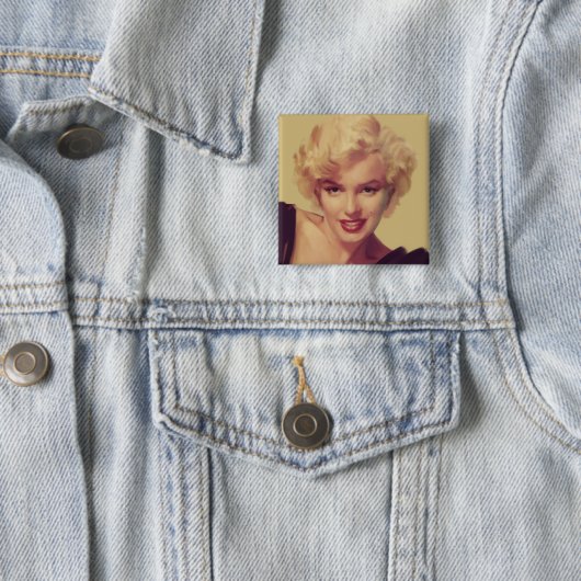 Marilyn in Black Vierkante Button 5,1 Cm (In situ)