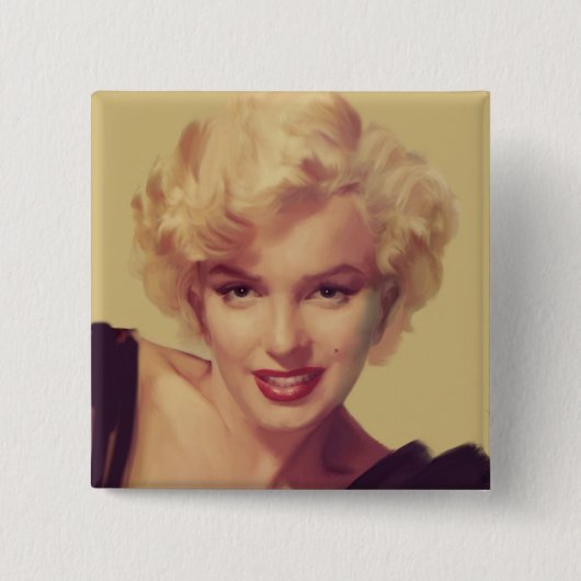 Marilyn in Black Vierkante Button 5,1 Cm (Voorkant)