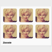 Marilyn in Black Vierkante Sticker (Vel)